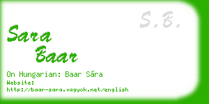 sara baar business card