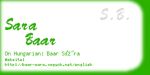 sara baar business card